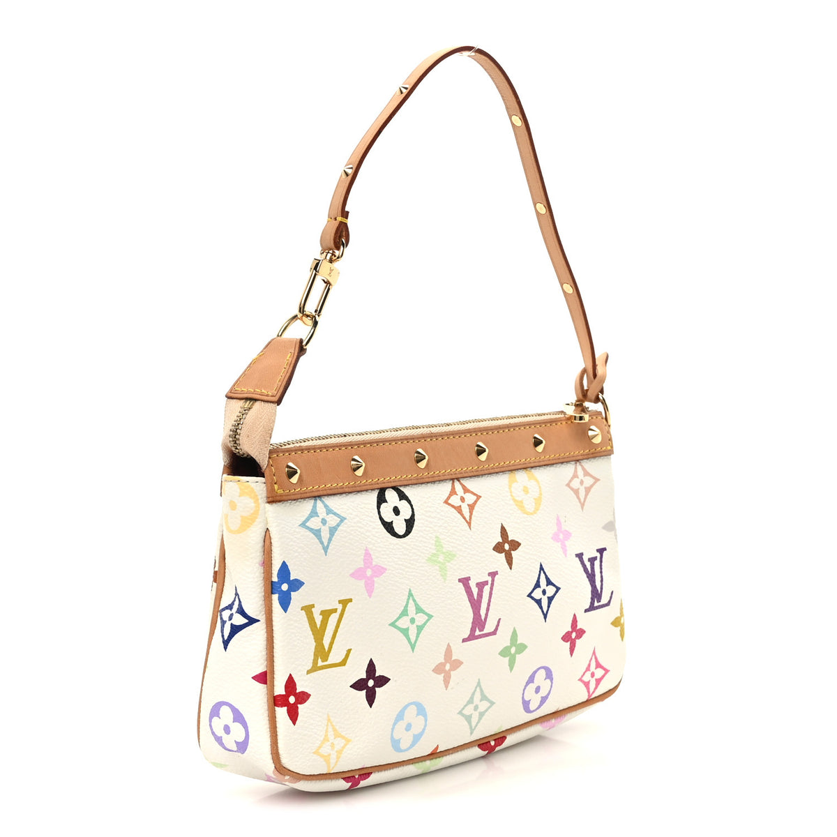 Louis Vuitton Monogram Multicolor Pochette Accessories White 2 of 10