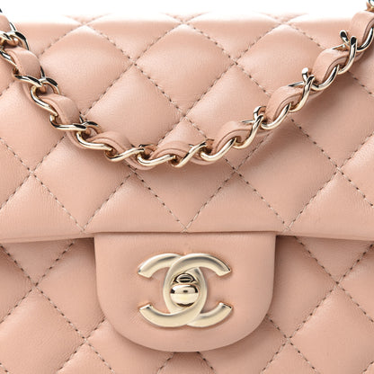 Chanel Lambskin Quilted Mini Rectangular Flap Beige 10 of 10