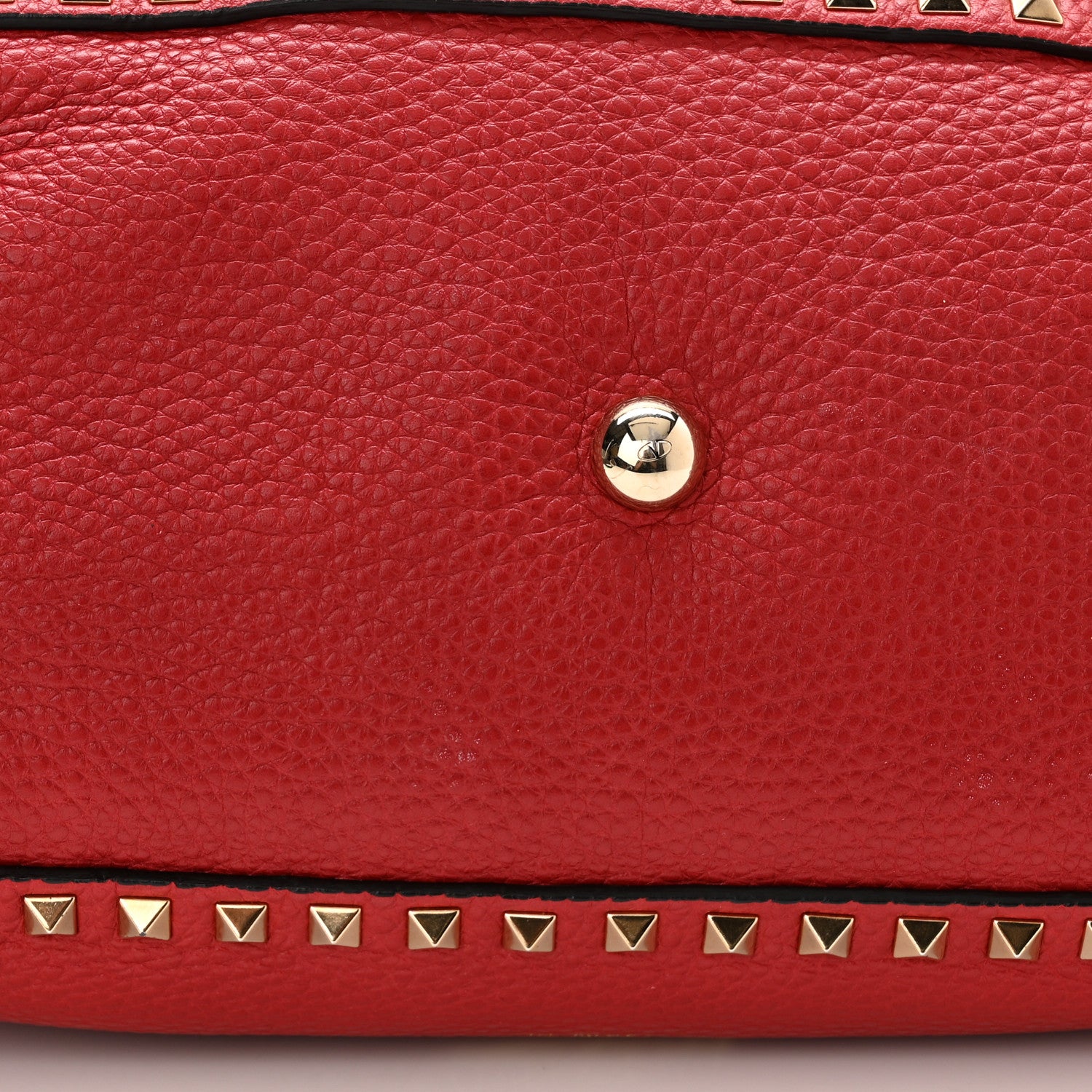 Valentino Garavani Pebbled Calfskin Medium Rockstud Tote Rosso Valentino 10 of 11