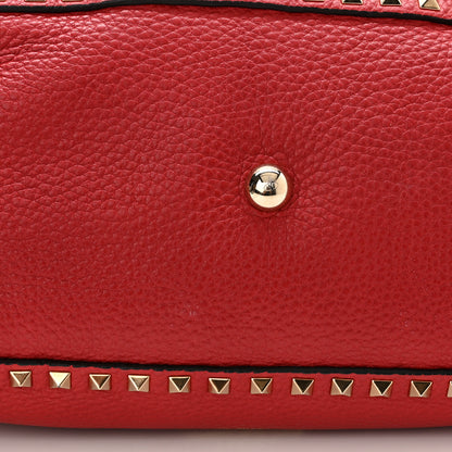 Valentino Garavani Pebbled Calfskin Medium Rockstud Tote Rosso Valentino 10 of 11