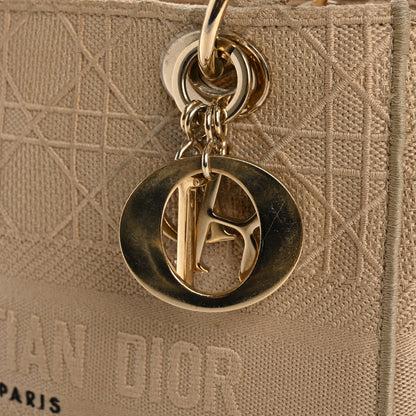 Christian Dior Canvas Embroidered Medium Lady D-Lite Beige 11 of 22