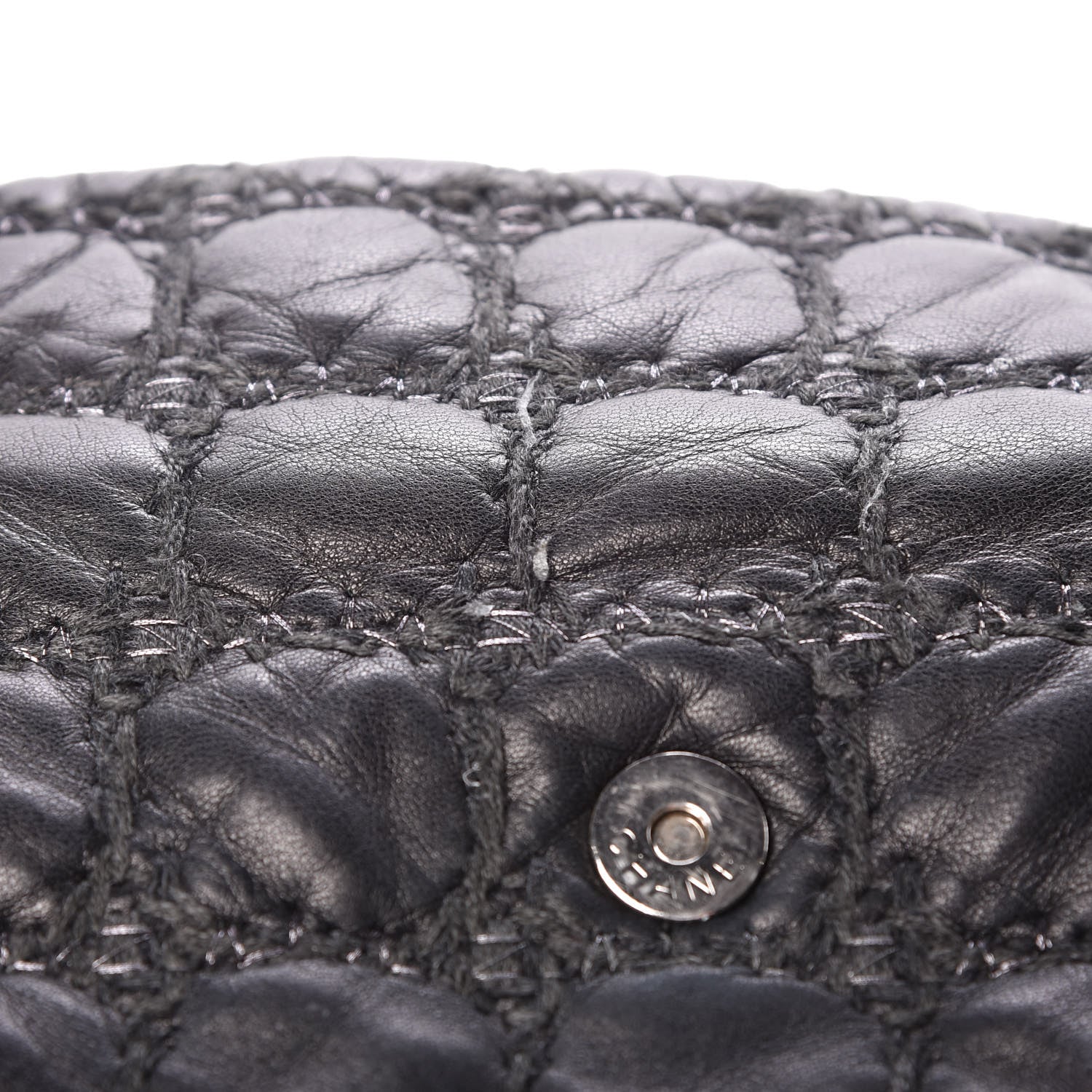 Chanel Lambskin Tweed Double Stitch Flap Black 13 of 21