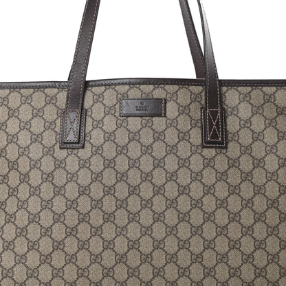 Gucci GG Supreme Monogram Large Zippered Shopping Tote Brown 8 of 15