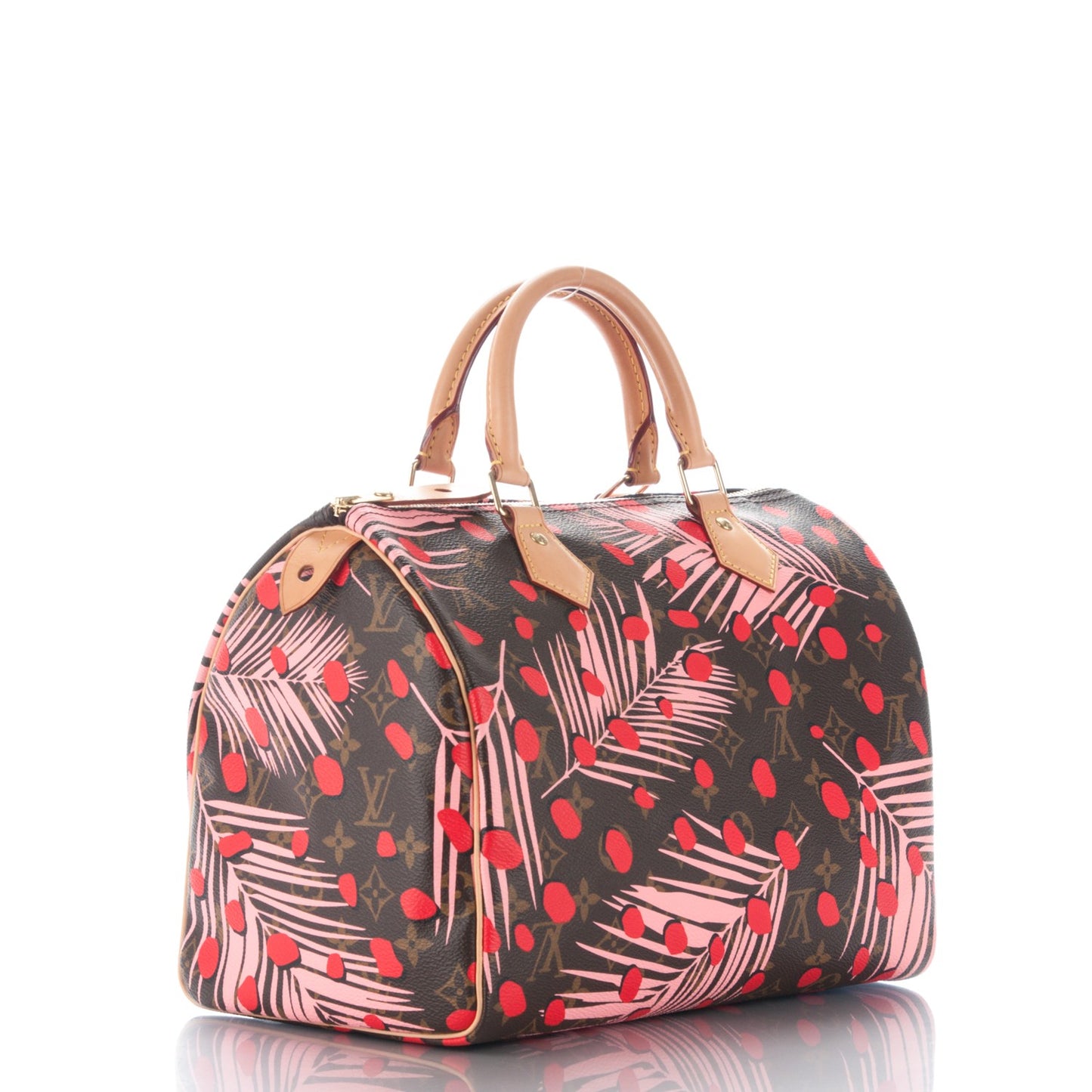 Monogram Jungle Dots Speedy 30 Sugar Pink Poppy