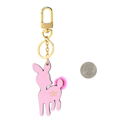 Louis Vuitton Calfskin Superstition Deer Bag Charm Key Holder Rose 2 of 5