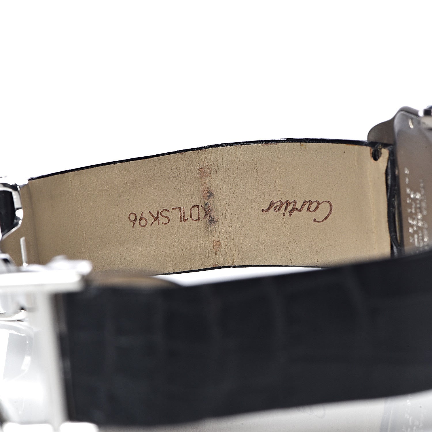 Cartier 18K White Gold Alligator 30mm Santos Dumont Quartz Watch 7 of 9