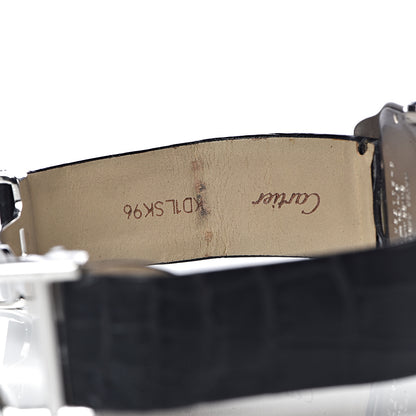 Cartier 18K White Gold Alligator 30mm Santos Dumont Quartz Watch 7 of 9