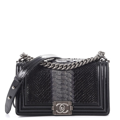 Chanel Python Patent Small Boy Flap Black 1 of 11