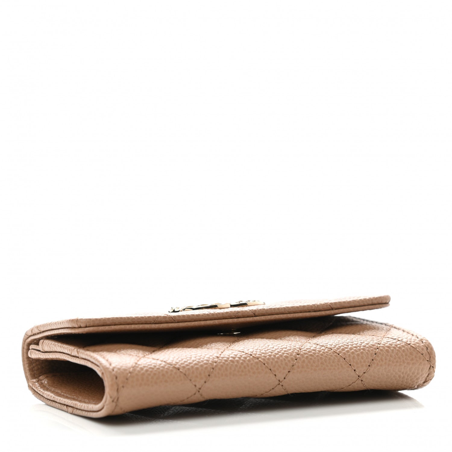 Chanel Caviar Quilted Multi Chain CC Flap Card Holder Beige 5 of 9