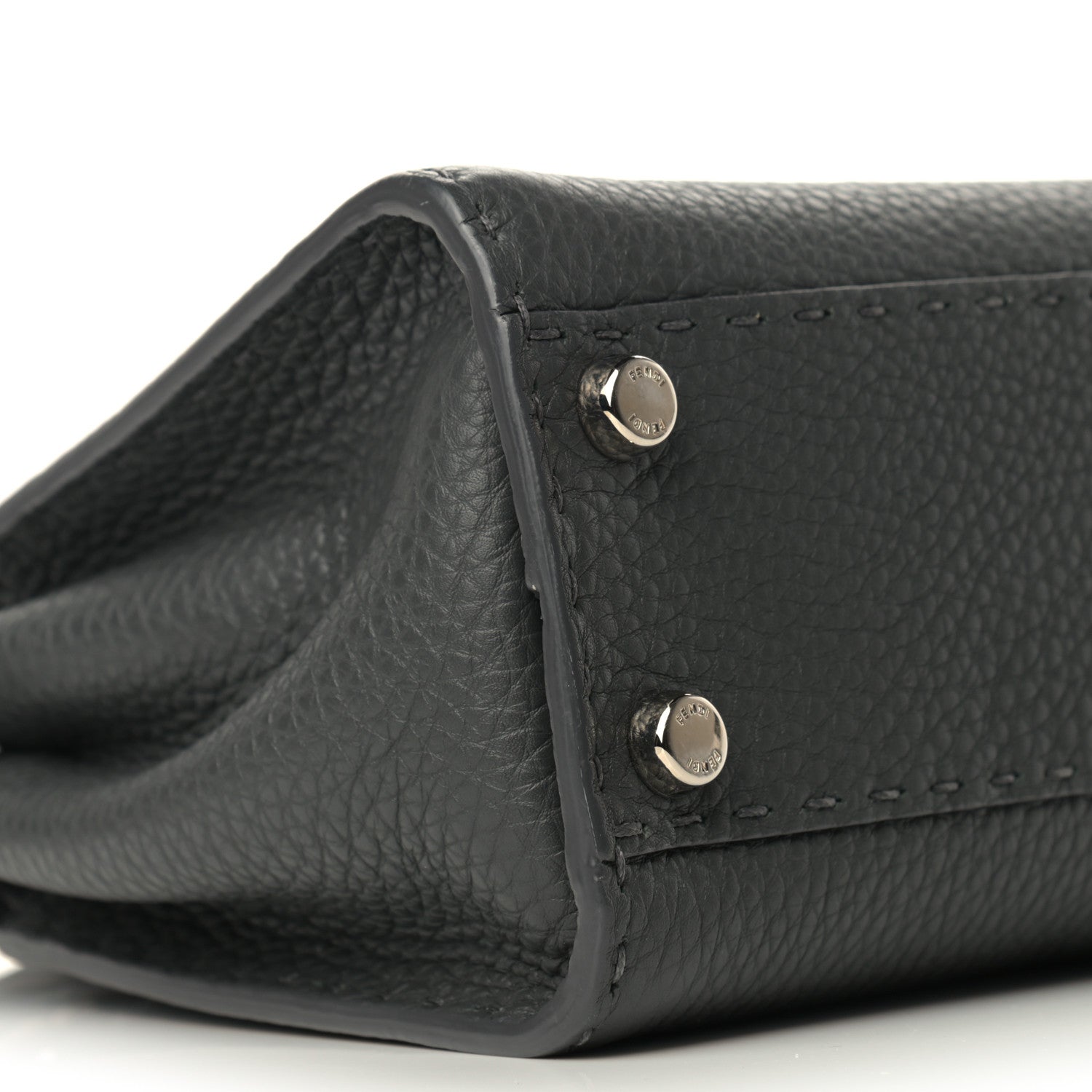 Fendi Cuoio Romano Alcantara Selleria Mini Peekaboo Iconic Satchel Asphalt Sky Blue 10 of 11