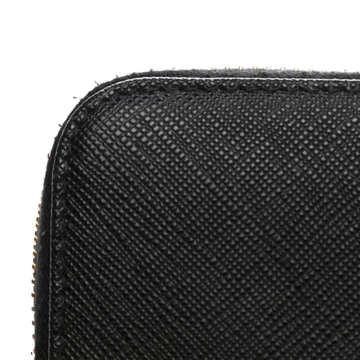 Prada Saffiano Metal Zip Around Wallet Black 9 of 13