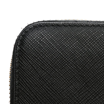 Prada Saffiano Metal Zip Around Wallet Black 9 of 13