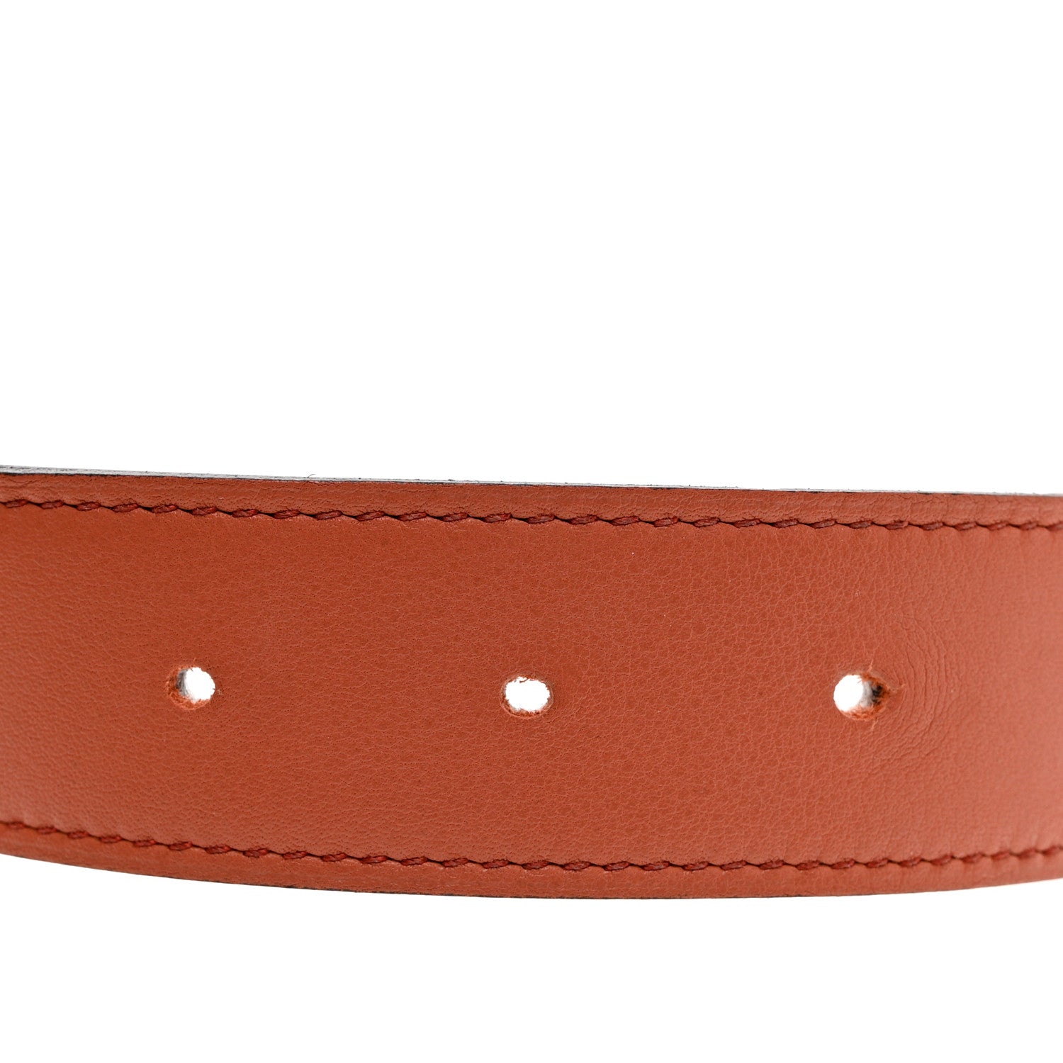 Hermes Swift Epsom 32mm Guilloche H Belt 80 Rouge Venetian White 4 of 5