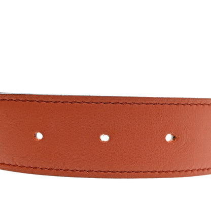 Hermes Swift Epsom 32mm Guilloche H Belt 80 Rouge Venetian White 4 of 5