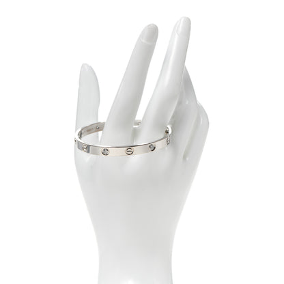Cartier 18K White Gold 4 Diamond LOVE Bracelet 17 2 of 7
