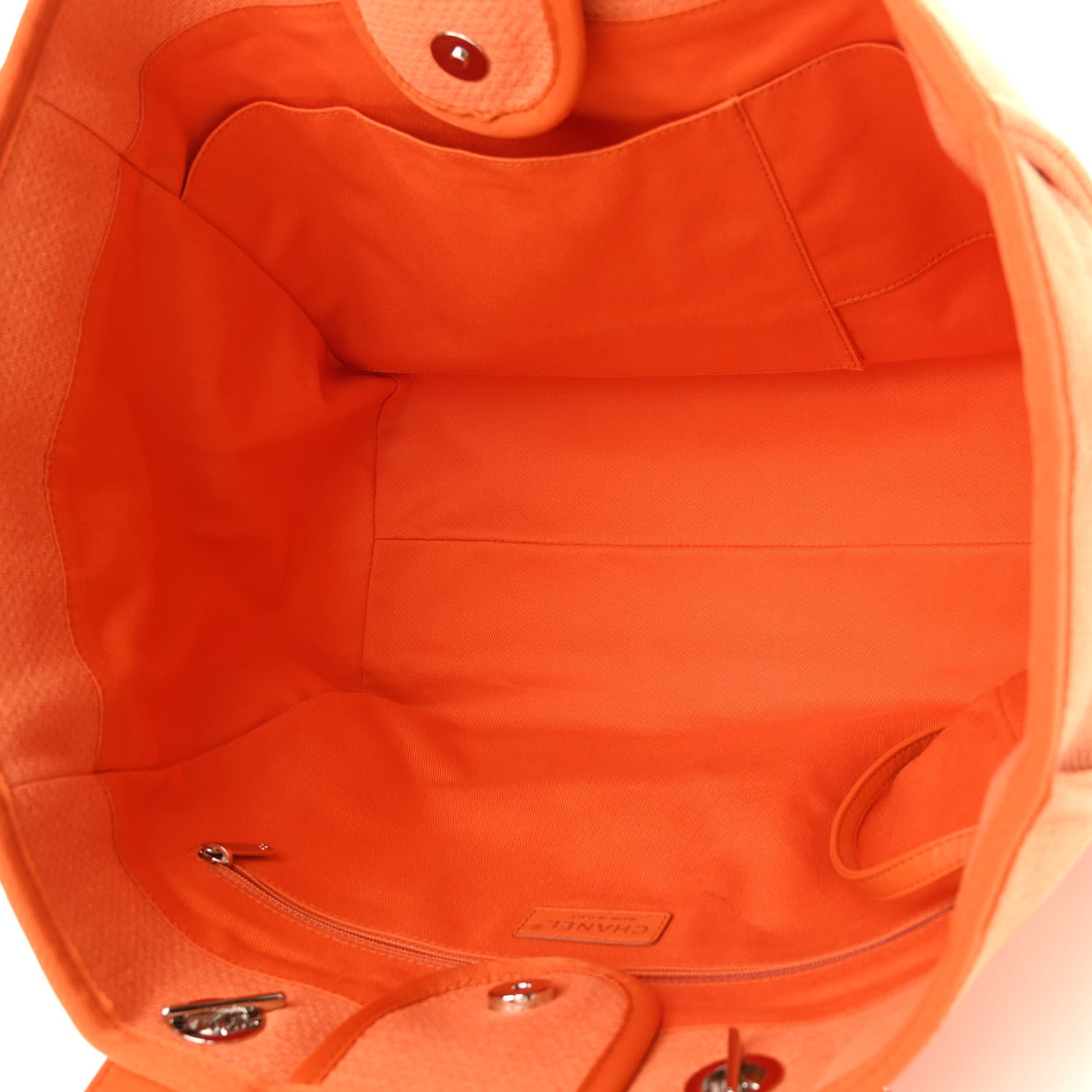 Chanel Canvas Medium Deauville Tote Orange 5 of 10