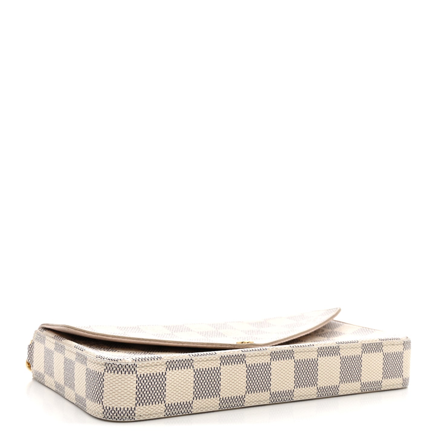 Damier Azur Pochette Felicie Chain Wallet Rose Ballerine