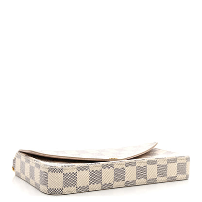 Louis Vuitton Damier Azur Pochette Felicie Chain Wallet Rose Ballerine 5 of 14
