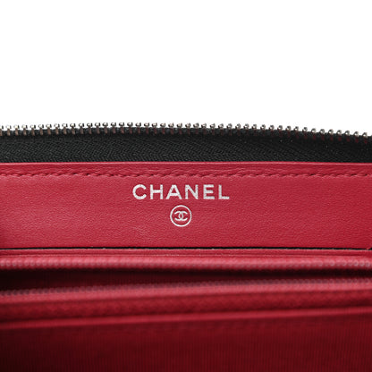 Chanel Aged Calfskin Quilted Small Gabrielle Zip Around Wallet Black 6 of 9
