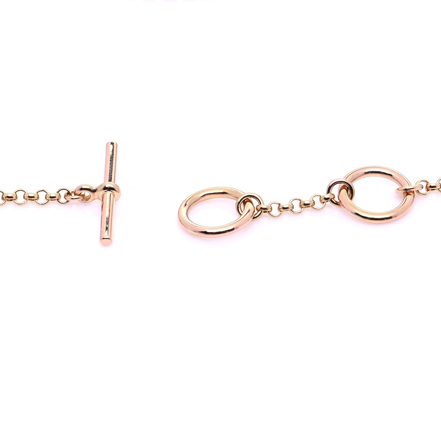 Hermes 18K Rose Gold Diamond Gambade Clou de Selle Necklace 5 of 7