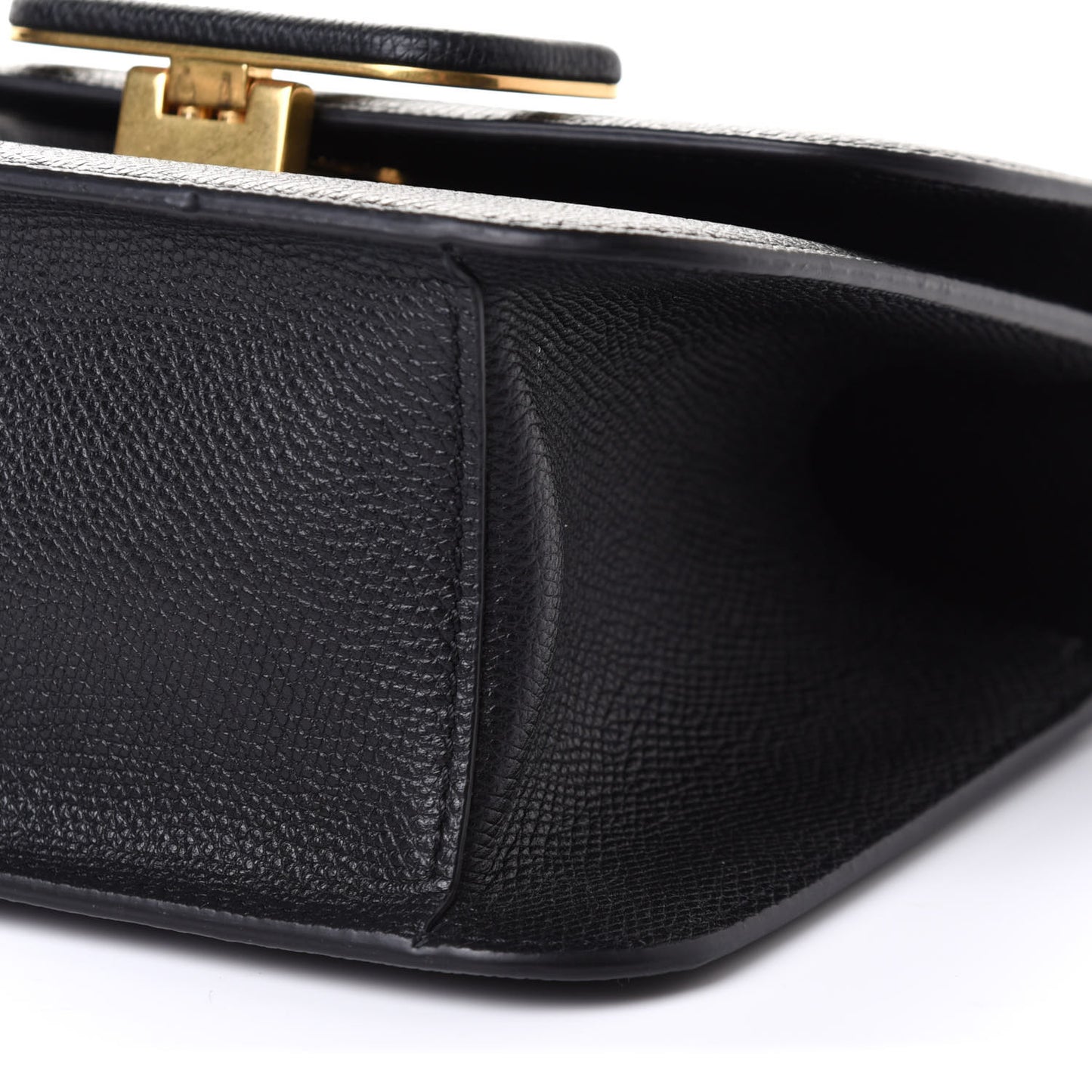 Grainy Calfskin Small VSling Shoulder Bag Black