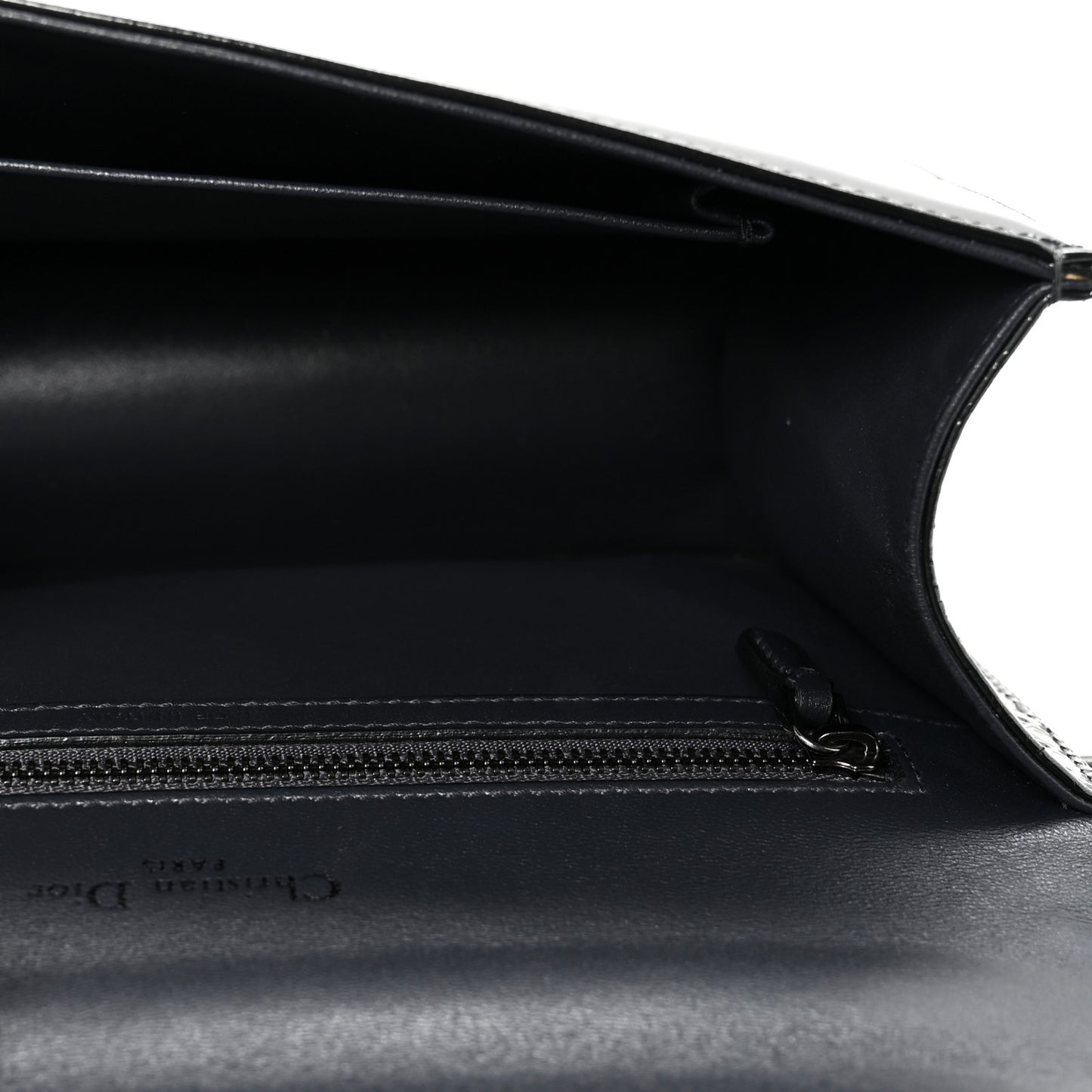 Metallic Patent Micro-Cannage Medium Diorama Flap Bag Onyx Black