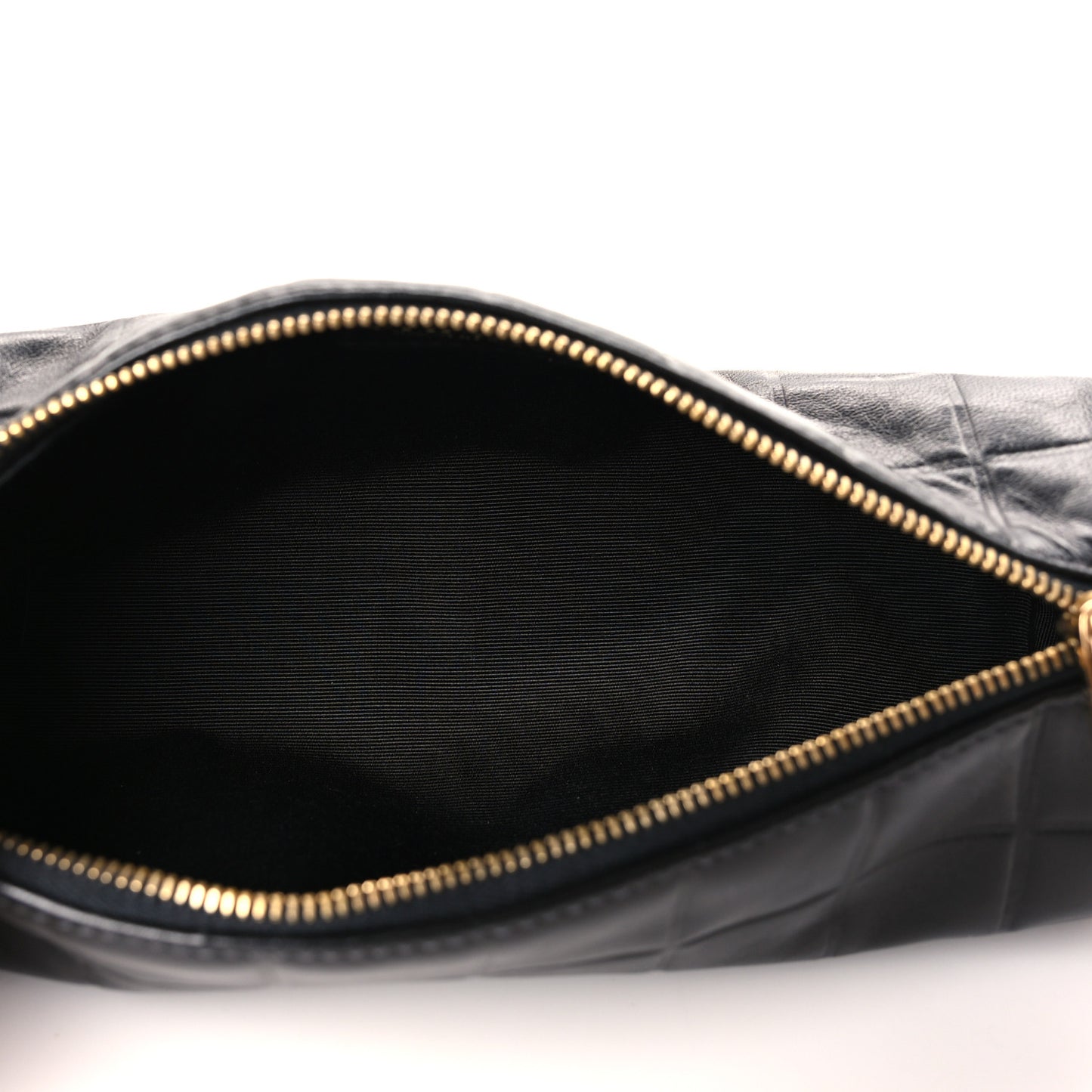 Lambskin Chocolate Bar Cosmetic Pouch Black