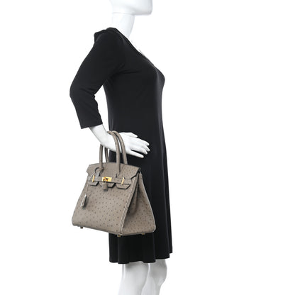 Hermes Ostrich Birkin 30 Gris Asphalte 2 of 11