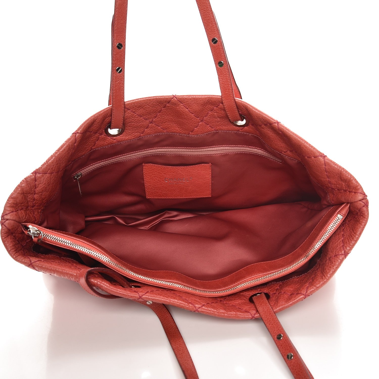 Chanel Glazed Calfskin Large On The Road Tote Red 5 of 10