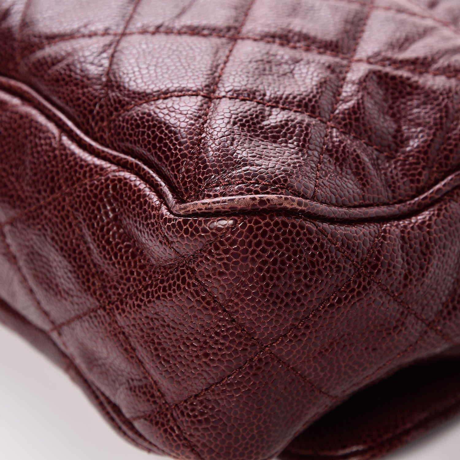 Chanel Crumpled Grained Calfskin Quilted Large Shiva Flap Bordeaux 10 of 11