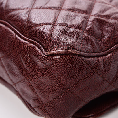 Chanel Crumpled Grained Calfskin Quilted Large Shiva Flap Bordeaux 10 of 11