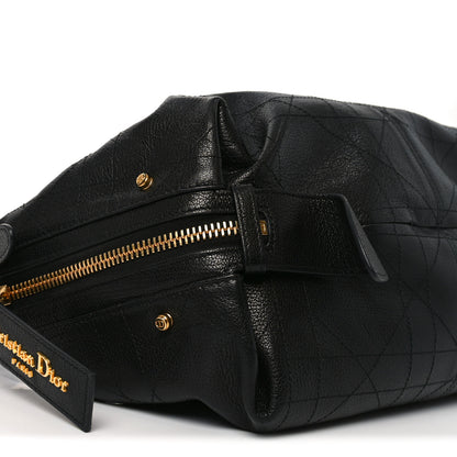 Christian Dior Shiny Grained Calfskin Macrocannage Medium D-Journey Bag Black 9 of 11