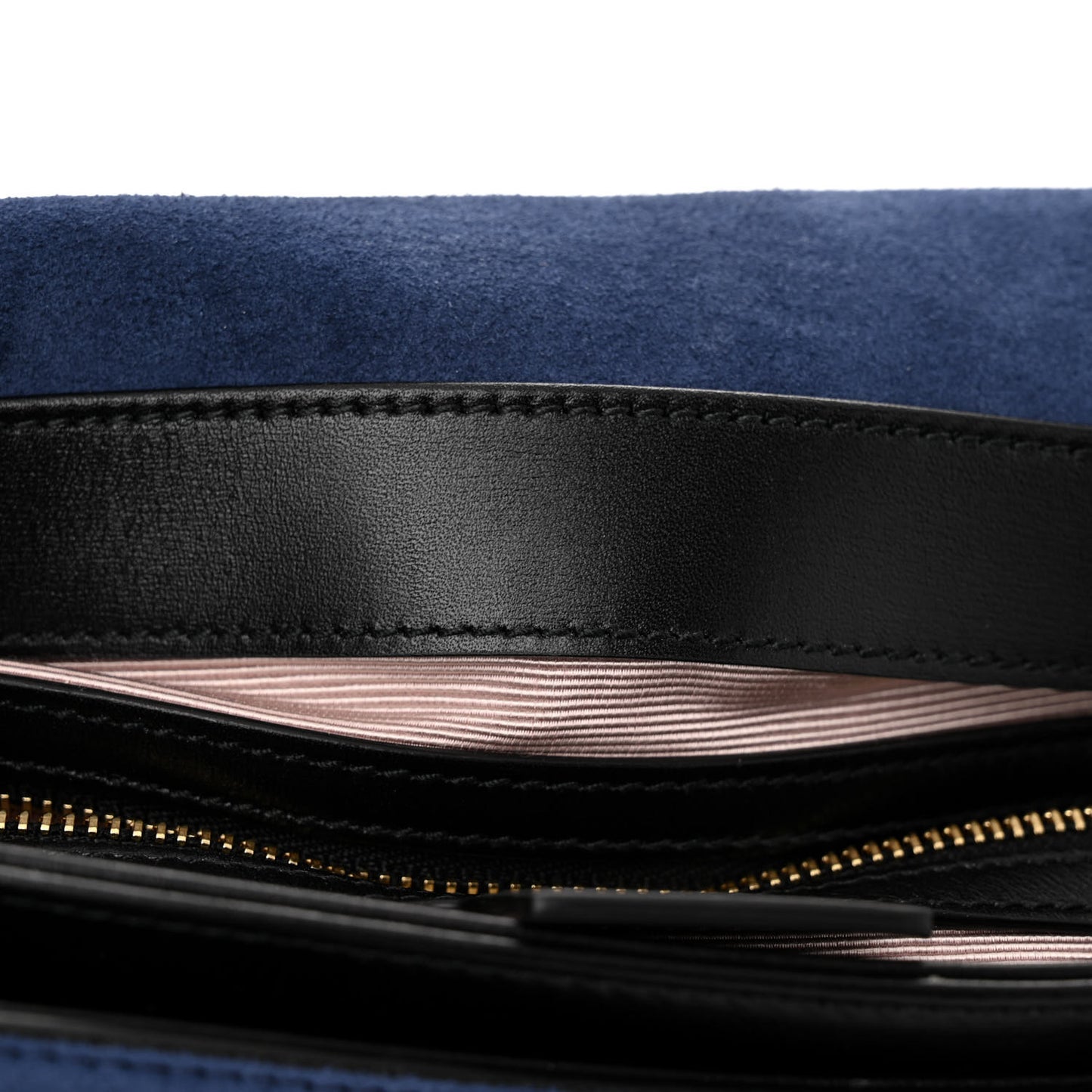 Suede Medium Arli Flap Shoulder Bag Blue Ink Black