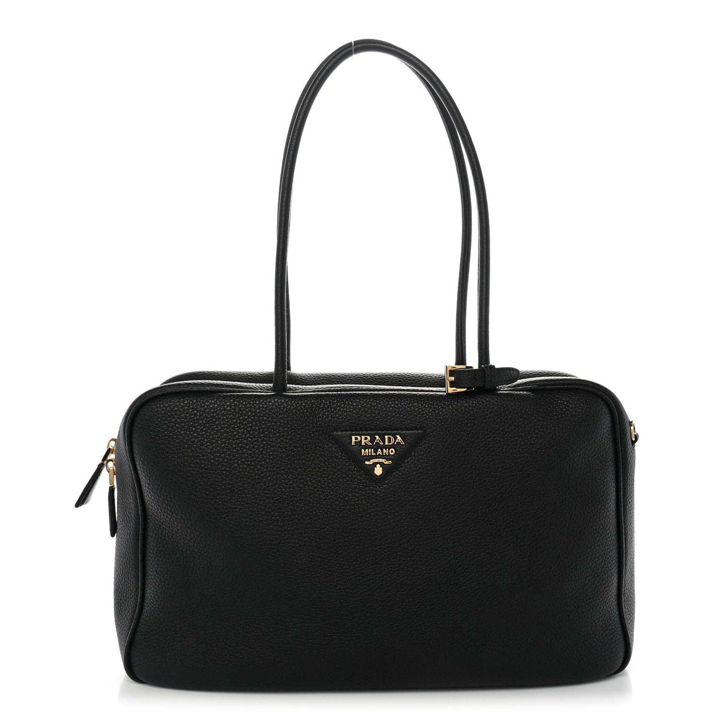 Vitello Daino Large Top Handle Bag Black