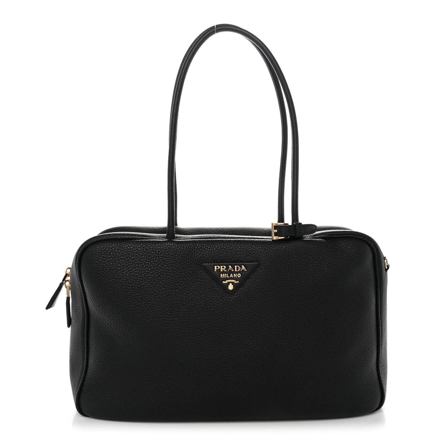 Prada Vitello Daino Large Top Handle Bag Black 1 of 11