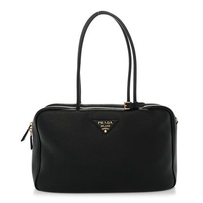 Prada Vitello Daino Large Top Handle Bag Black 1 of 11