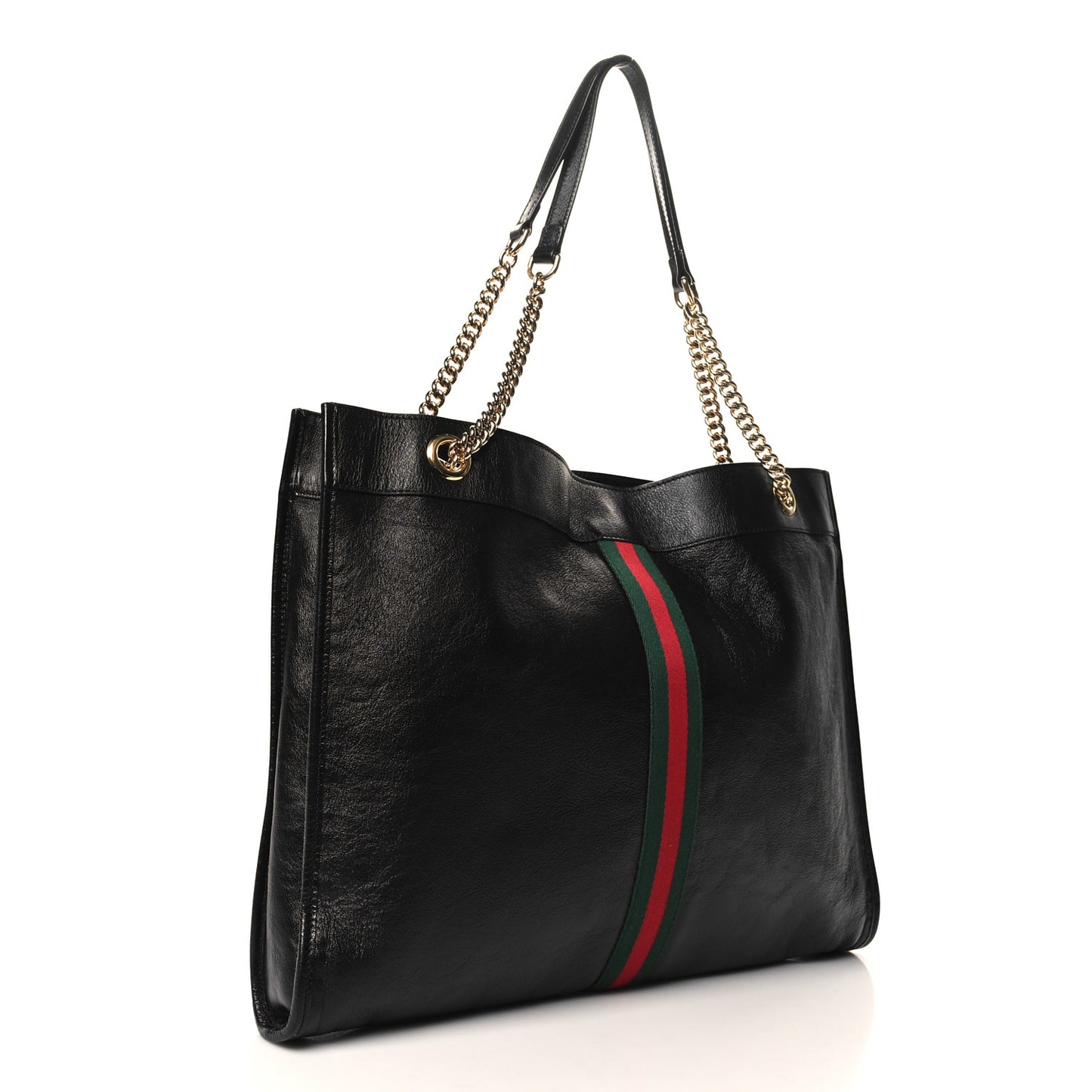 Calfskin Maxi Rajah Chain Tote Black