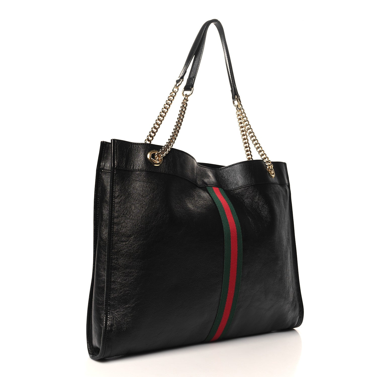 Gucci Calfskin Maxi Rajah Chain Tote Black 4 of 11