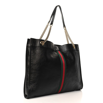 Gucci Calfskin Maxi Rajah Chain Tote Black 4 of 11