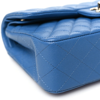 Chanel Caviar Quilted Small Double Flap Blue 9 of 10