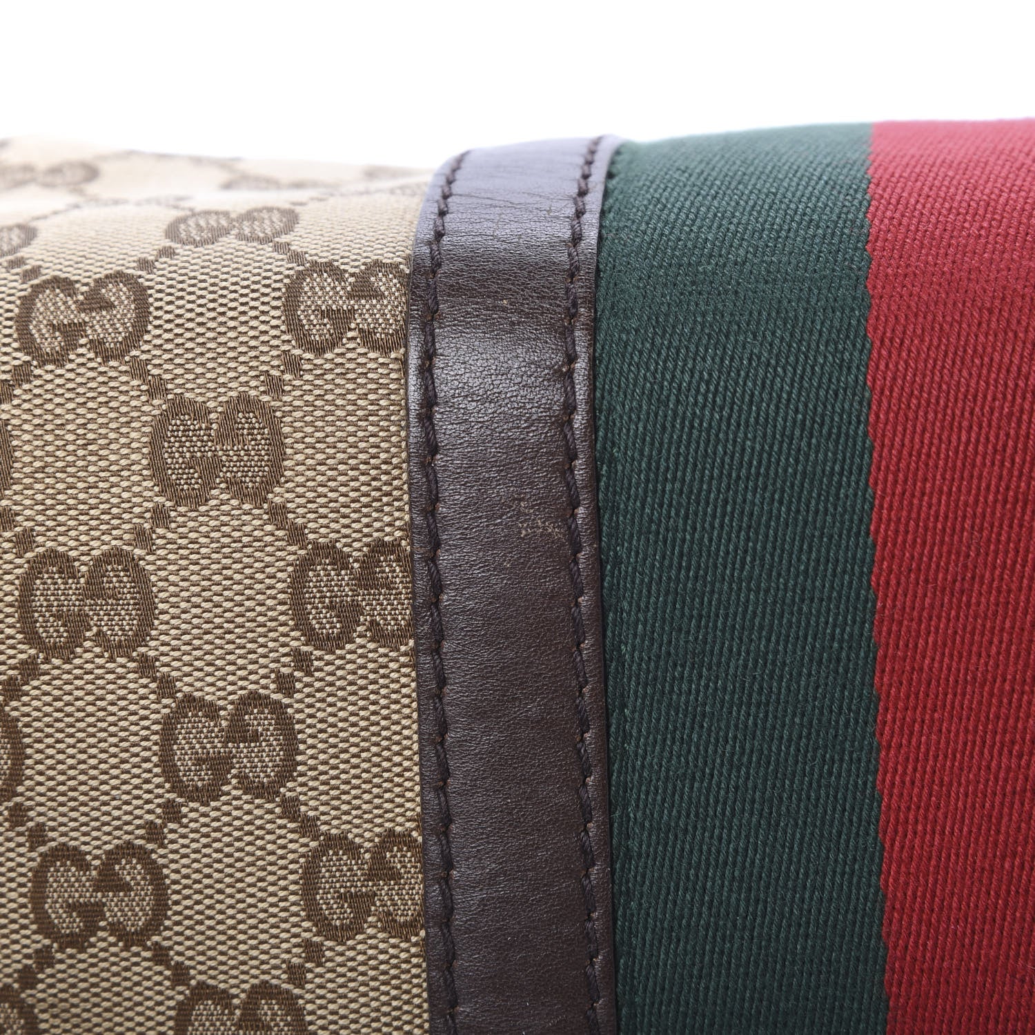 Gucci Monogram Vintage Web Medium Boston Dark Brown 17 of 23