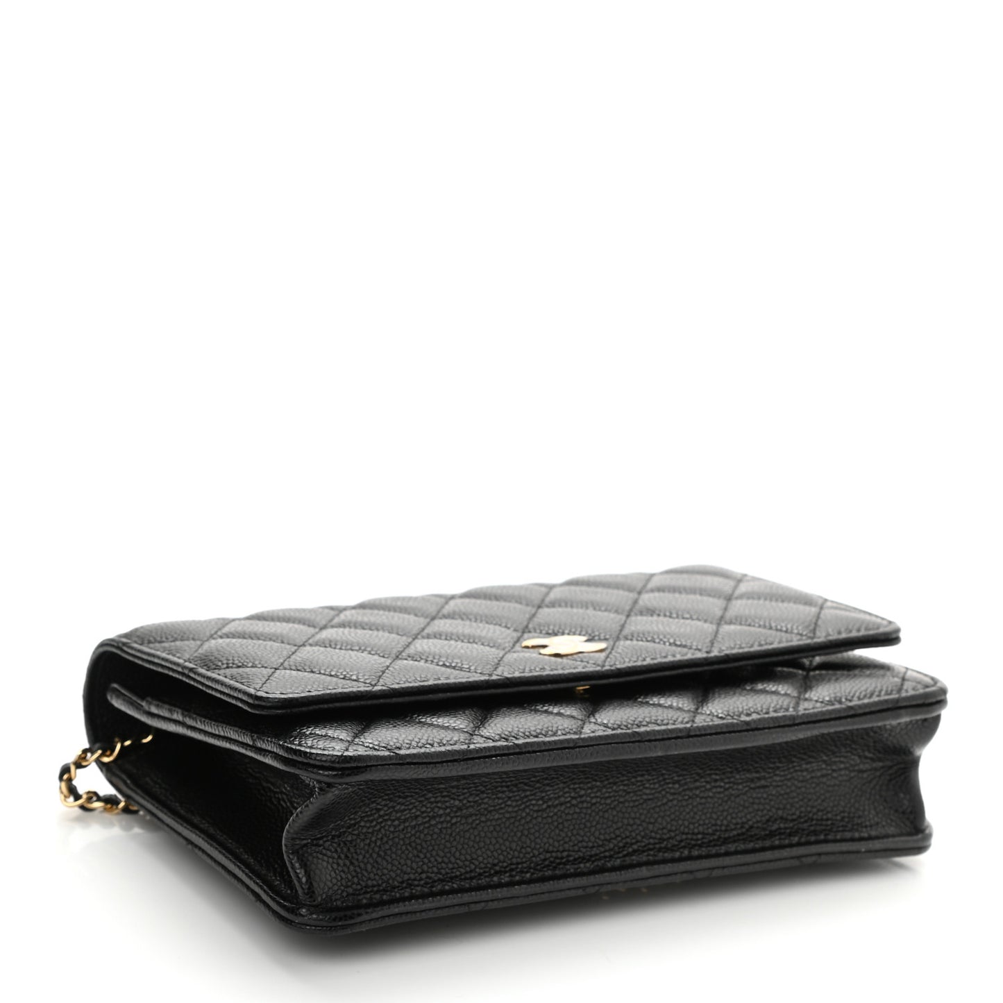 Caviar Quilted Miss Coco Wallet On Chain WOC Black