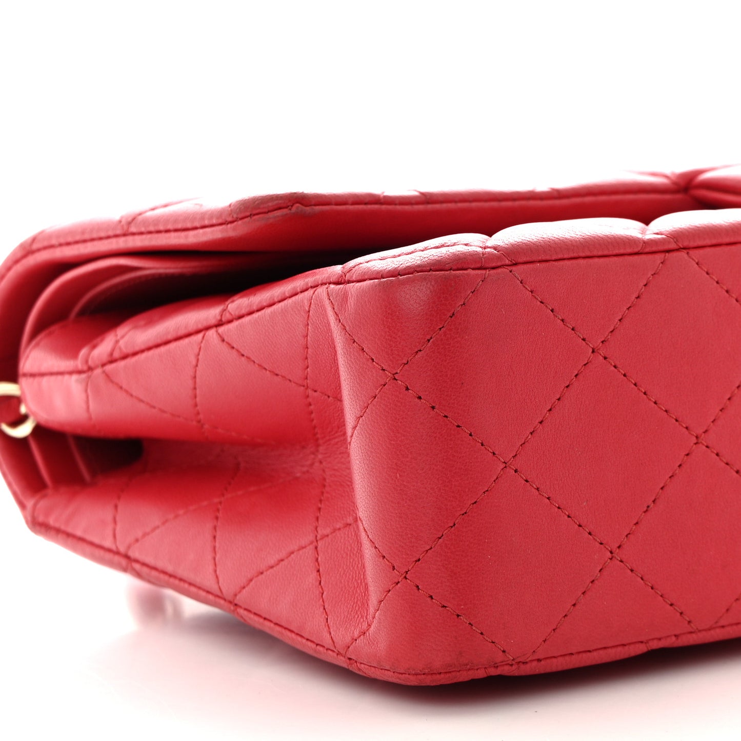 Lambskin Quilted Medium Double Flap Dark Pink