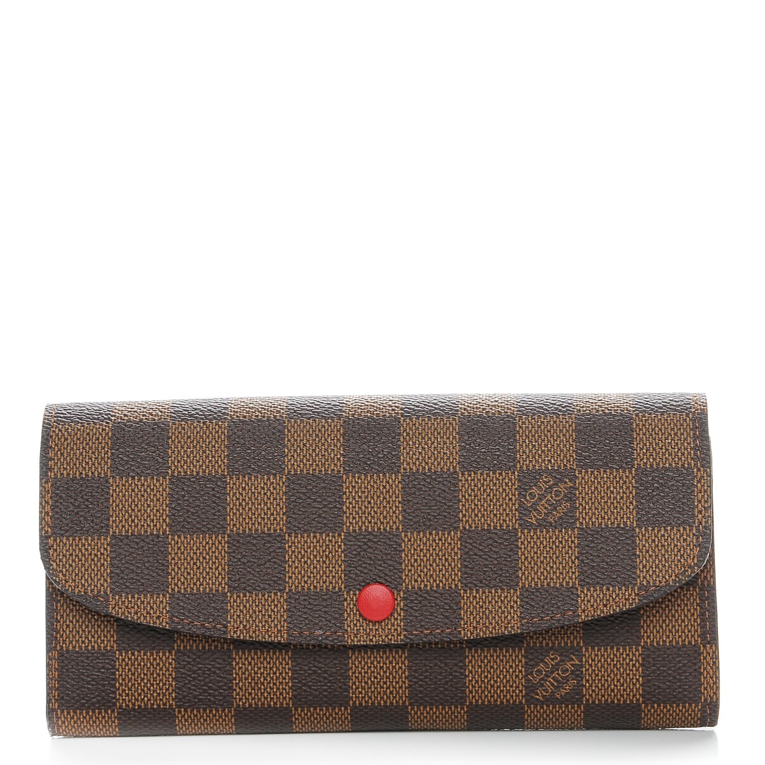Louis Vuitton Damier Ebene Emilie Wallet Red 1 of 7