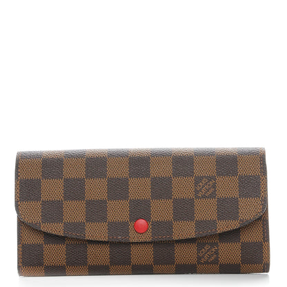 Louis Vuitton Damier Ebene Emilie Wallet Red 1 of 7