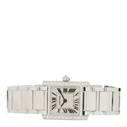 Cartier 18K White Gold Diamond Bezel 20mm Tank Francaise Quartz Watch 2 of 4