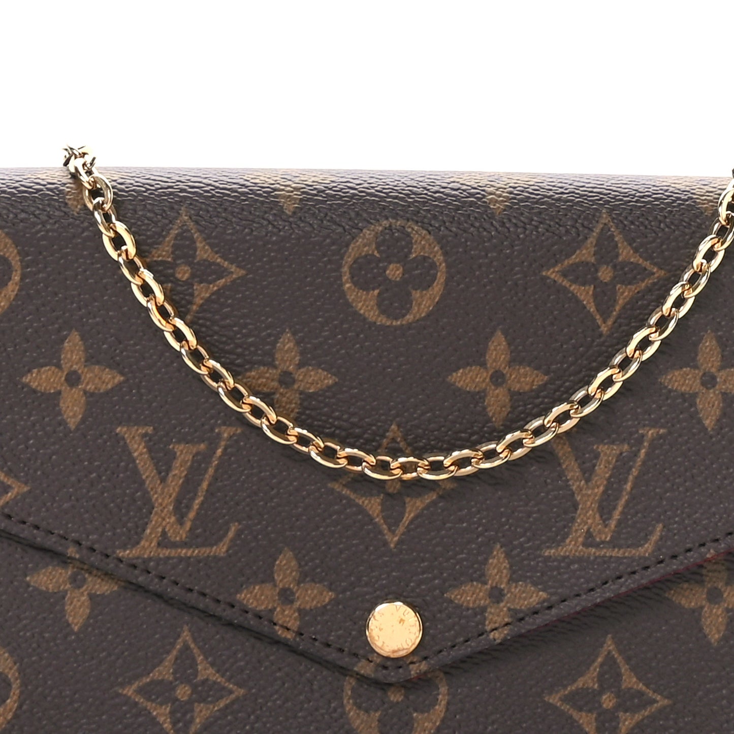 Monogram Pochette Felicie Chain Wallet Fuchsia