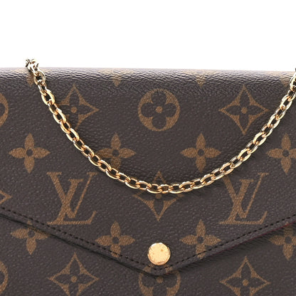 Louis Vuitton Monogram Pochette Felicie Chain Wallet Fuchsia 8 of 11