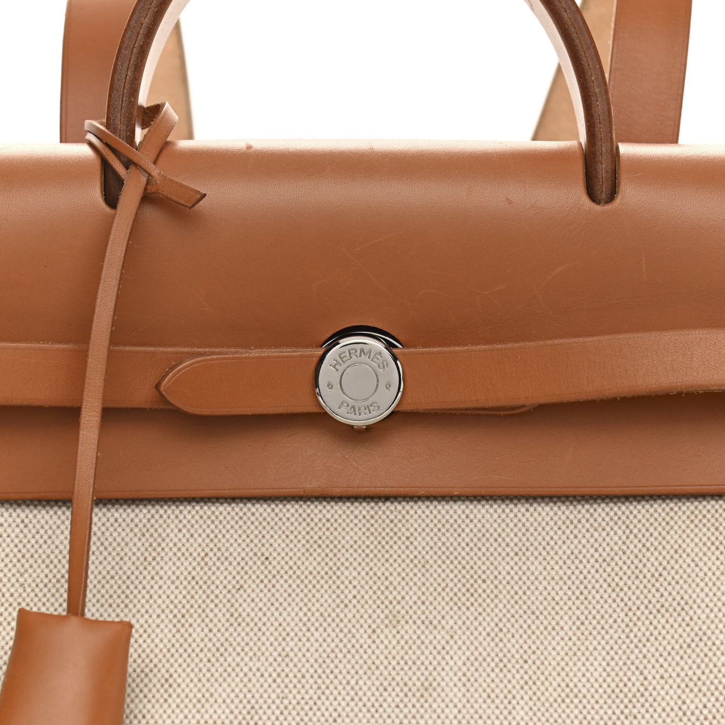 Toile Vache Calfskin Herbag 30 PM Backpack Natural