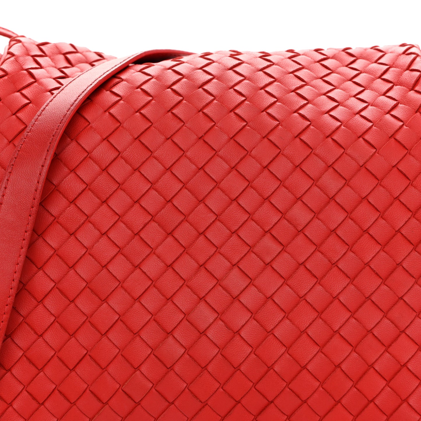 Nappa Intrecciato Messenger Bag Red